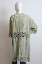 Load image into Gallery viewer, Crochet Open Patch Longline Kimono
