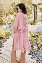 Load image into Gallery viewer, Crochet Open Patch Longline Kimono
