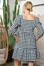 Load image into Gallery viewer, TWEED PUFF SLEEVE MINI DRESS JJD5023P