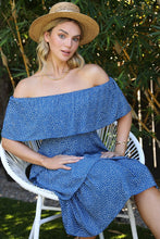 Load image into Gallery viewer, Off the Shoulder Three Layers Ruffle Dress