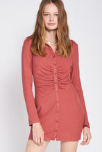 Load image into Gallery viewer, RUTCHED LONG SLEEVE DRESS