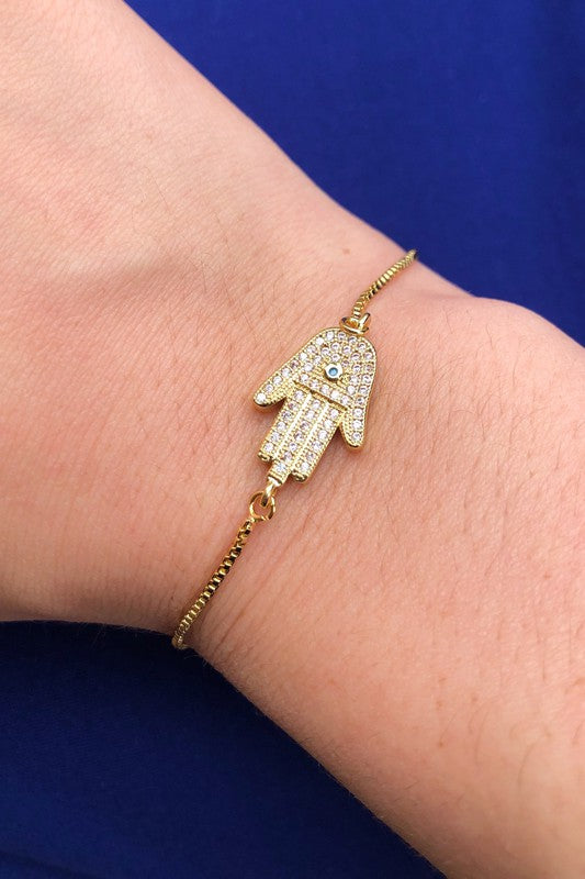 Serenity Hamsa Hand Slide Bracelet