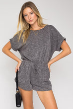 Load image into Gallery viewer, SHORT ROLL-UP SLEEVE ELASTIC WAIST ROMPER