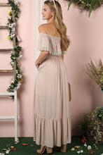 Load image into Gallery viewer, Off the Shoulder Flowy Maxi Dress