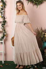 Load image into Gallery viewer, Off the Shoulder Flowy Maxi Dress