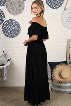 Load image into Gallery viewer, Off the Shoulder Flowy Maxi Dress