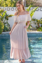 Load image into Gallery viewer, Off the Shoulder Flowy Maxi Dress