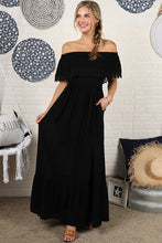 Load image into Gallery viewer, Off the Shoulder Flowy Maxi Dress