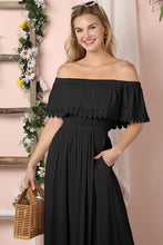 Load image into Gallery viewer, Off the Shoulder Flowy Maxi Dress