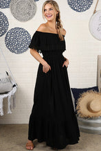 Load image into Gallery viewer, Off the Shoulder Flowy Maxi Dress