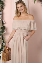 Load image into Gallery viewer, Off the Shoulder Flowy Maxi Dress