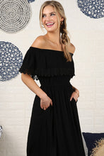 Load image into Gallery viewer, Off the Shoulder Flowy Maxi Dress