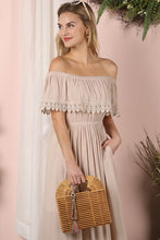 Load image into Gallery viewer, Off the Shoulder Flowy Maxi Dress