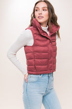 Load image into Gallery viewer, High Neck Zip Up Puffer Vest with Storage Pouch