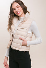 Load image into Gallery viewer, High Neck Zip Up Puffer Vest with Storage Pouch