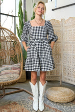 Load image into Gallery viewer, TWEED PUFF SLEEVE MINI DRESS JJD5023P