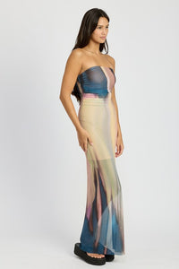 SHIRRED TUBE MAXI DRESS