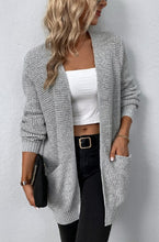 Load image into Gallery viewer, Open front waffle sweater cardigan