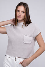 Load image into Gallery viewer, Mock Neck Short Sleeve Cropped Sweater