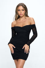 Load image into Gallery viewer, Off Shoulder Bodycon Mini Dress