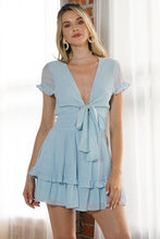 Load image into Gallery viewer, V Neck Tiered Mini Romper