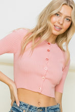 Load image into Gallery viewer, TOUCH OF SWEETNESS CROPPED CARDIGAN