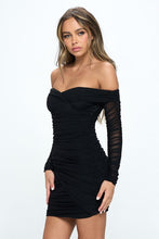 Load image into Gallery viewer, Off Shoulder Bodycon Mini Dress