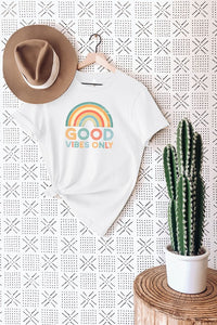Good Vibes Only Rainbow Graphic Tee