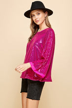 Load image into Gallery viewer, SOLID SEQUIN ROUND NECK TOP