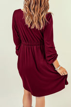 Load image into Gallery viewer, Casual Buttons Up Ruched Waist Short Dress
