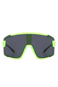 Oversize Sporty Square Chunky Shield Sunglasses