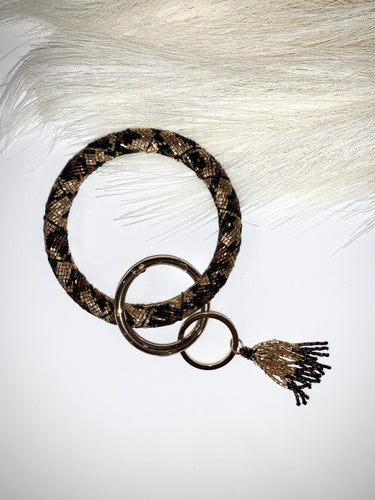 Metallic Bead Key Ring Bracelet - Accents Dallas