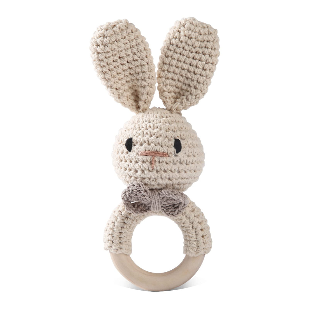 Baby crochet bunny rattle