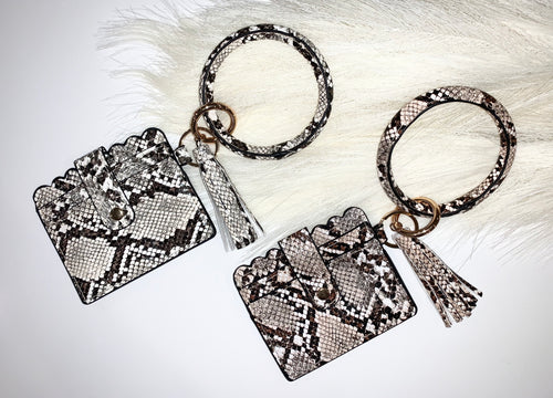 Snakeskin Key Ring with Wallet - Accents Dallas