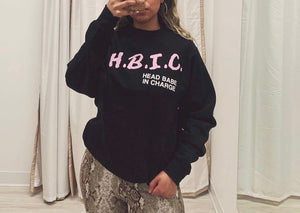 Head babe in charge soft comfy sweater 