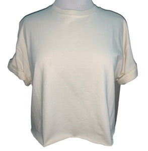 Ivory crop tshirt crop shirt 