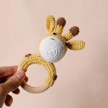 Load image into Gallery viewer, Baby giraffe crochet rattle